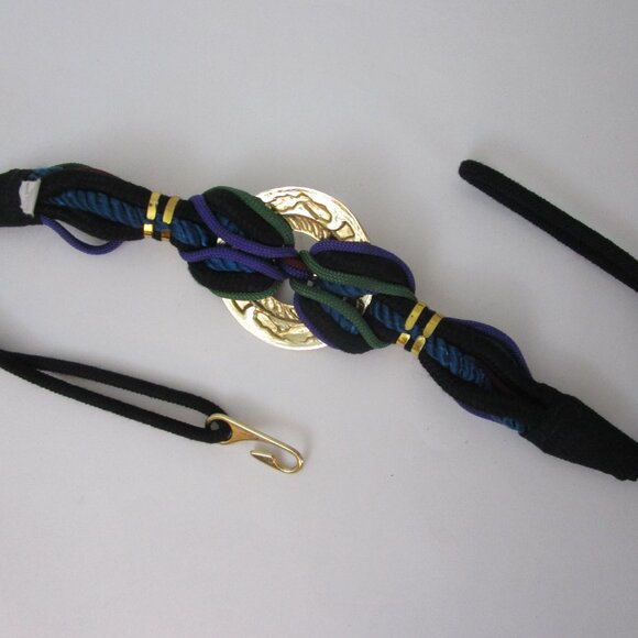 Vintage 1980s Macrame Braided Belts Gold Twisted Taiwan - Picture 7 of 9